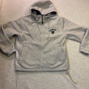 1492 Miles Gray Fleece Zip Up Hoodie Sweatshirt Full Zip pit to pit size 23